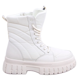 Ploché šněrovací kozačky Barkin Beis béžový