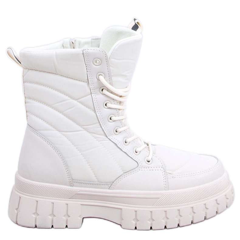 Ploché šněrovací kozačky Barkin Beis béžový