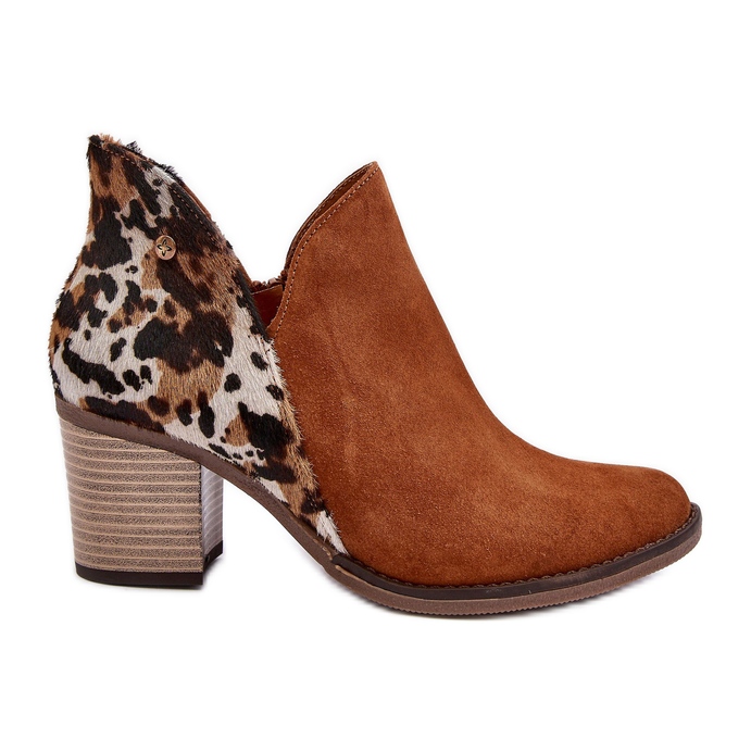 Dámské kožené kotníkové boty Maciejka Brown 04492-98 hnědý