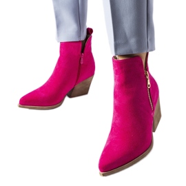 Růžové kovbojské boty zdobené zipem Trevisani růžový