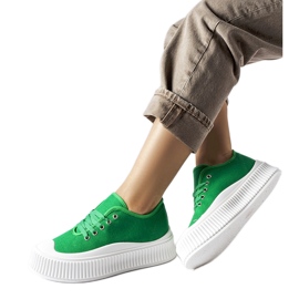 Zelené tenisky Rina na platformě zelený