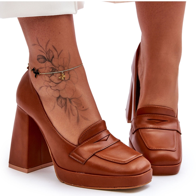 Sweet Shoes Camel Alisa lodičky na vysokém podpatku hnědý