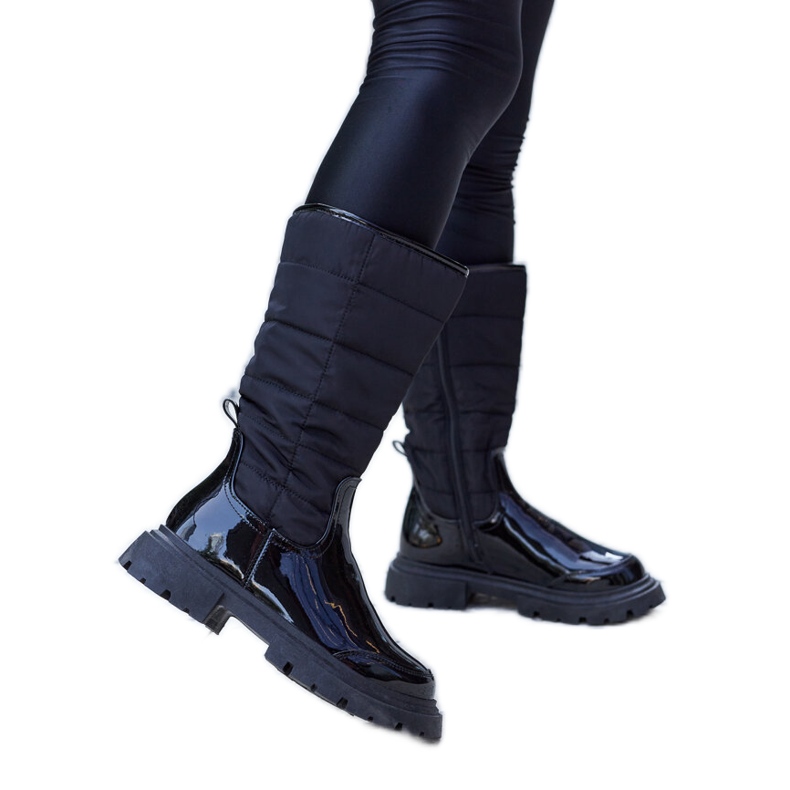 Černé zateplené patentky od Villafranca černá