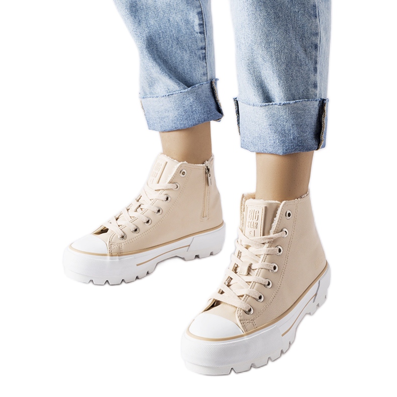 Béžové zateplené tenisky Big Star MM274038 béžový