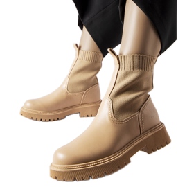 Béžové eko-semišové kozačky Big Star MM274542 béžový