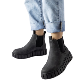 Černé nazouvací kotníkové boty Big Star MM274324 černá