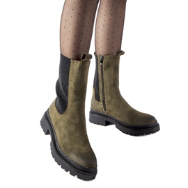 Zelené zateplené vysoké kozačky značky Bernardo zelený