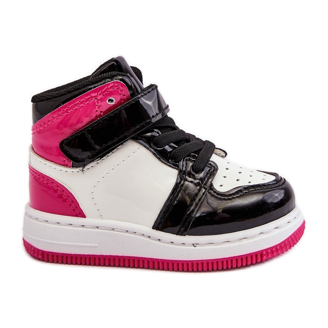 Dětské růžové a bílé patentované sportovní boty Milara růžový Dětské růžové a bílé patentované sportovní boty Milara růžový