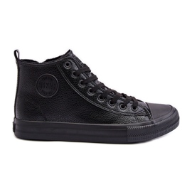Zateplené pánské tenisky se zipem Black Big Star MM174012 černá