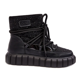 Izolované sněhule zdobené kamínky GOE MM2N4080 Black černý