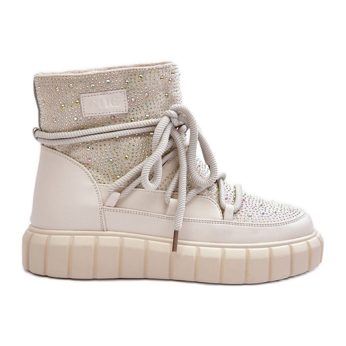 Izolované sněhule zdobené kamínky GOE MM2N4081 béžová béžový