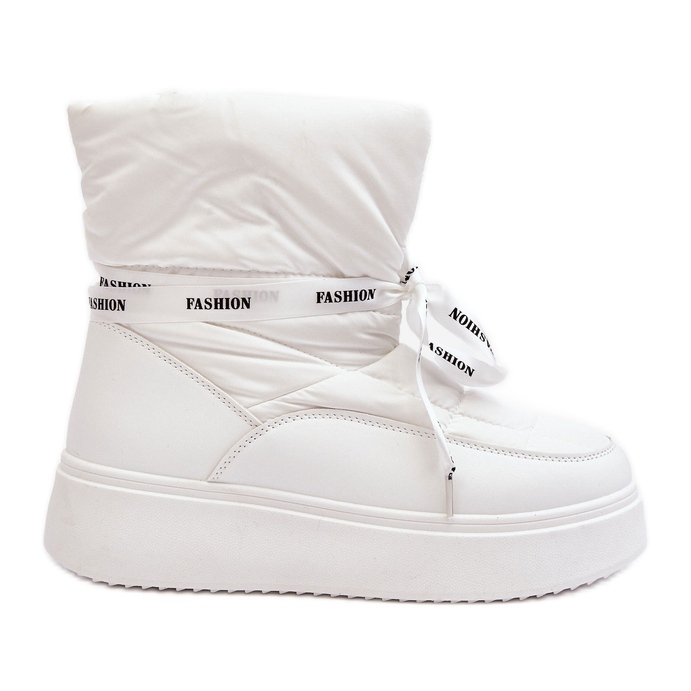 PS1 Dámské sněhule s ozdobným šněrováním, bílá Siracna bílý PS1 Dámské sněhule s ozdobným šněrováním, bílá Siracna bílý