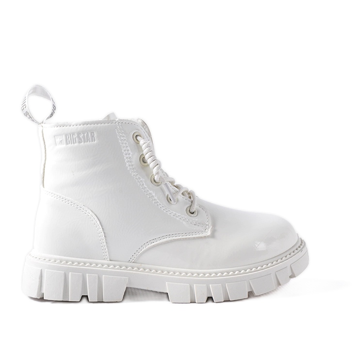 Bílé lakované kotníkové boty Big Star MM374142 bílý