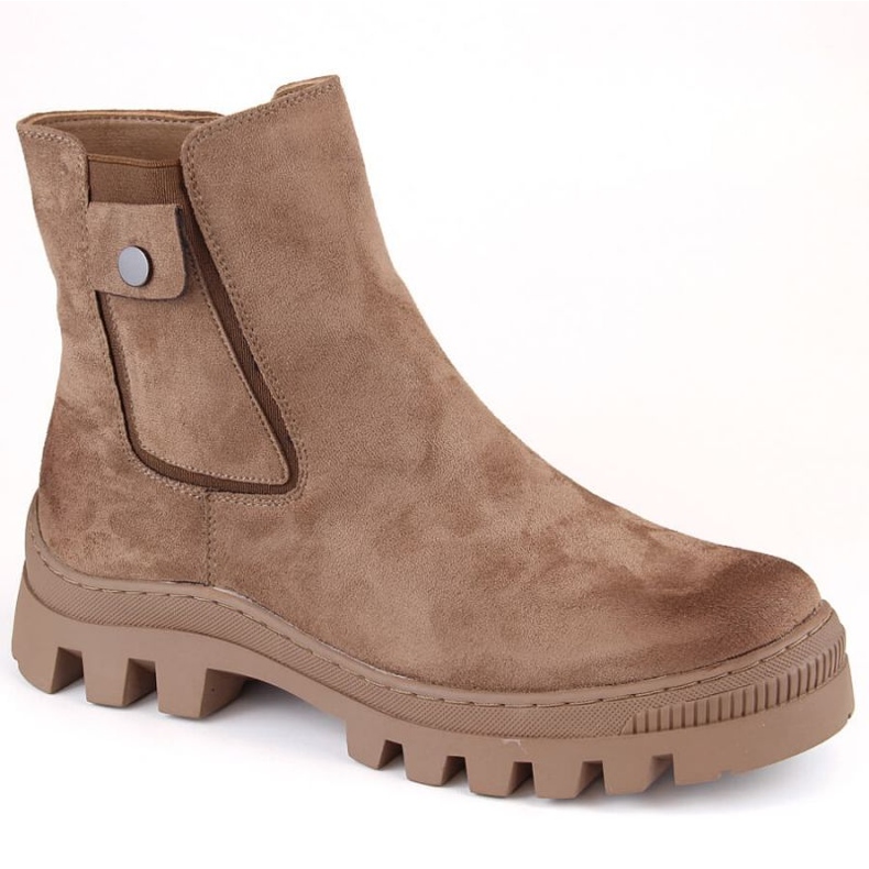 Semišové kozačky s kapsou, zateplené Potocki W WOL185 hnědé hnědý