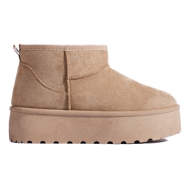 Krátké béžové sněhule na platformě Shelovet béžový