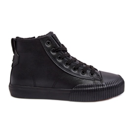 Dámské zateplené tenisky se zipem Black Big Star MM274020 černý