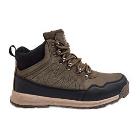 Dámské zateplené trekingové boty Khaki Big Star MM274480 zelená Dámské zateplené trekingové boty Khaki Big Star MM274480 zelená