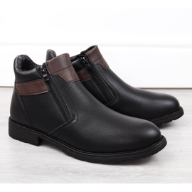 Pánské kozačky se zateplenými černými zipy, Man's Style WS-001 černá