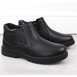 Atletico Pánské holínky, zateplené holínky Chelsea, černé Man's Style WS-006 černý