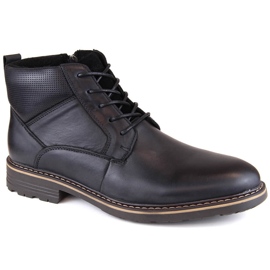 Kožené pánské zateplené kotníkové boty, černé, T.Sokolski Z22-69 černá
