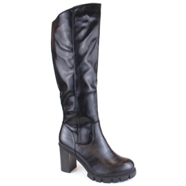 M. DASZYŃSKI Dámské boty na vysokém podpatku a platformě, zateplené, černé, M.Daszyński SA218-4 černá M. DASZYŃSKI Dámské boty na vysokém podpatku a platformě, zateplené, černé, M.Daszyński SA218-4 černá