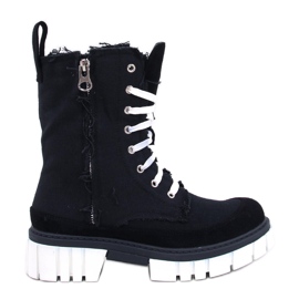 Plátěné kotníkové boty s chráničem Vaugh Black černý