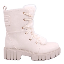 Melvin Beige šněrovací kotníkové boty s kožíškem béžový Melvin Beige šněrovací kotníkové boty s kožíškem béžový