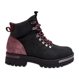 Šněrovací boty Black Big Star MM274318 černý