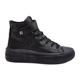Dámské zateplené tenisky na platformě Big Star Black MM274008 černý