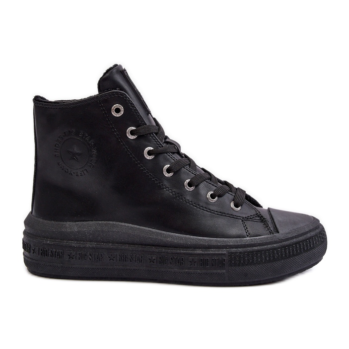Dámské zateplené tenisky na zip Black Big Star MM274023 černá