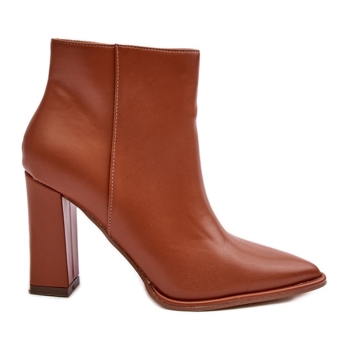 WS1 Dámské kožené kotníkové boty na vysokém podpatku Hnědá Saitana hnědý WS1 Dámské kožené kotníkové boty na vysokém podpatku Hnědá Saitana hnědý