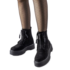 Černé kotníkové boty Doganella se zipem černá Černé kotníkové boty Doganella se zipem černá