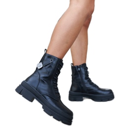 Inna Černé zateplené holínky se zavíracím špendlíkem Saavedra černá