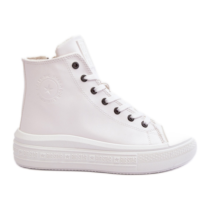 Dámské zateplené tenisky na zip White Big Star MM274021 bílý