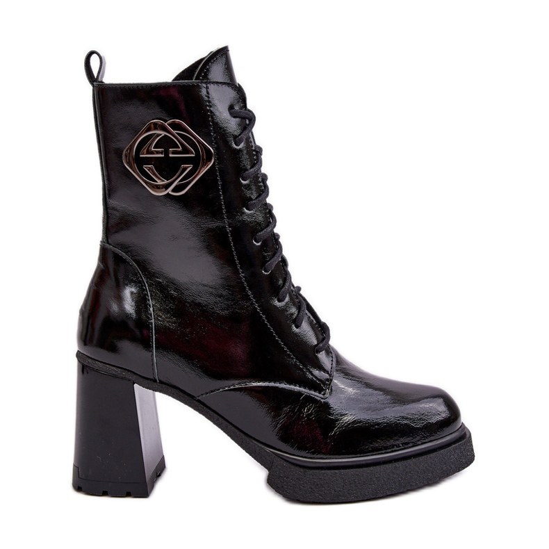 Dámské kožené vysoké kotníkové boty černé Lemar Danel černá Dámské kožené vysoké kotníkové boty černé Lemar Danel černá