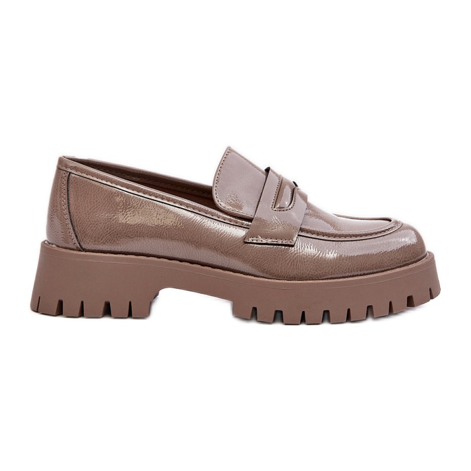 Patentované mokasíny ploché boty Béžová Jannah béžový