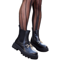 Černé kotníkové boty s viditelným chráničem Sailetto černá