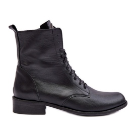 Kožené dámské kotníkové boty Nicole 2848 Black černý