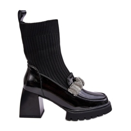 S.Barski Dámské kotníkové boty na vysokém podpatku D&A MR870-41 Black černá S.Barski Dámské kotníkové boty na vysokém podpatku D&A MR870-41 Black černá