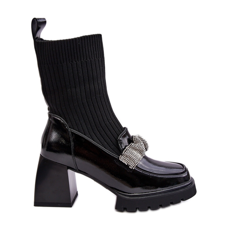 S.Barski Dámské kotníkové boty na vysokém podpatku D&amp;A MR870-41 Black černá