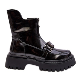 S.Barski Patentované dámské kozačky na zip D&amp;A MR870-94 Black černý