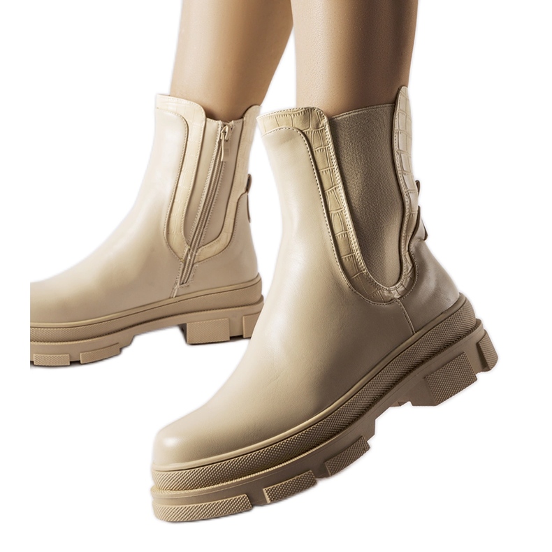 Béžové tenisky s masivní podrážkou Torin zelená Béžové tenisky s masivní podrážkou Torin zelená