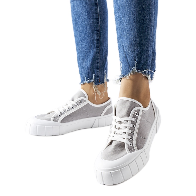 Šedé tenisky na silné platformě Egidio šedá