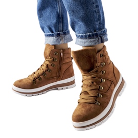 Karamelové zateplené trekové boty Mazara hnědý Karamelové zateplené trekové boty Mazara hnědý