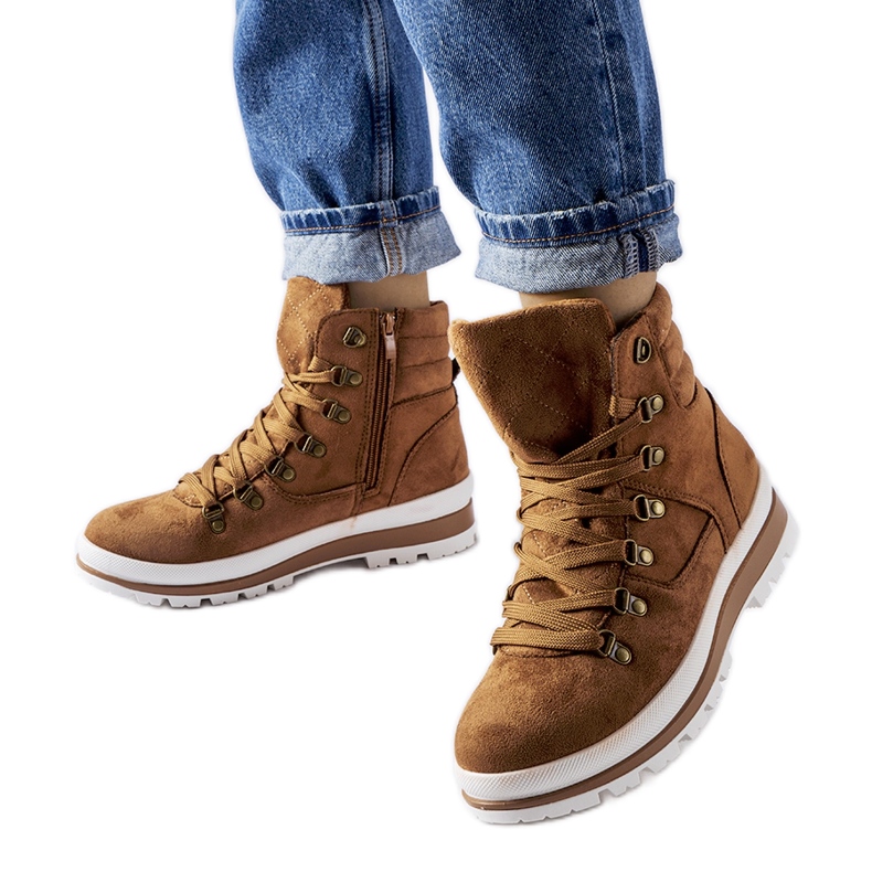 Karamelové zateplené trekové boty Mazara hnědý