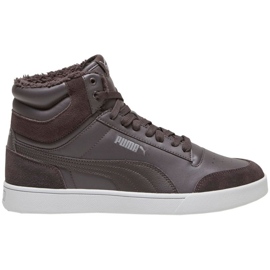 Ploché boty Puma Shuffle Mid Fur Flat 387609 03 hnědý