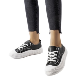 Černé tenisky Erbezzo na platformě černá Černé tenisky Erbezzo na platformě černá