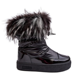 Dámské sněhule s kožešinou Black Big Star MM274379 černý