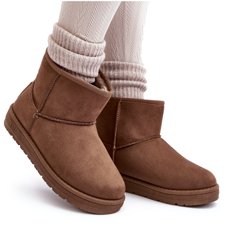 Dámské sněhule zateplené kožešinou Brown Big Star MM274161 hnědý