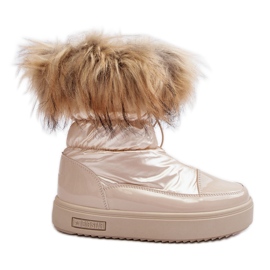 Dámské sněhule s kožešinou Béžová Big Star MM274380 béžový Dámské sněhule s kožešinou Béžová Big Star MM274380 béžový